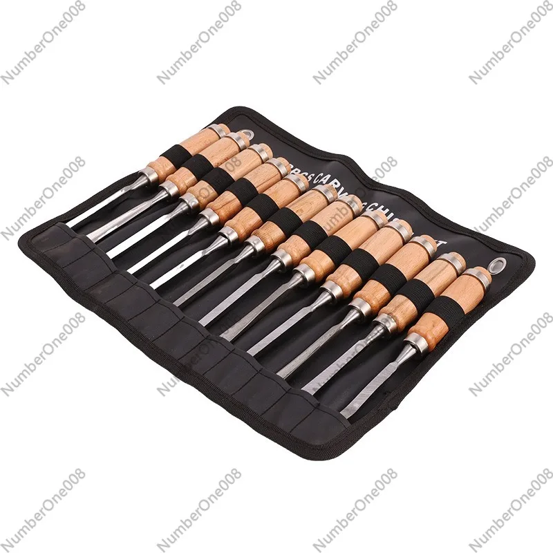 Chisel Set Wood - 12-delige set houtsnijgereedschap, professionele houtbeitelset met