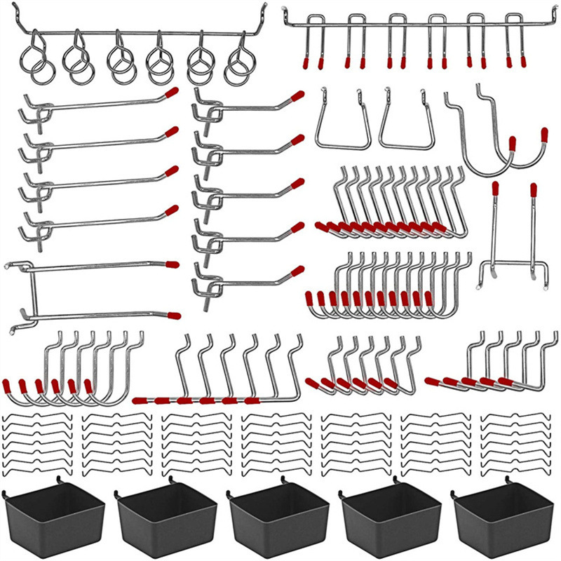 Workshop Tools On Wall - 114-delige pegboard-hakenset Metalen gereedschapshaken voor het