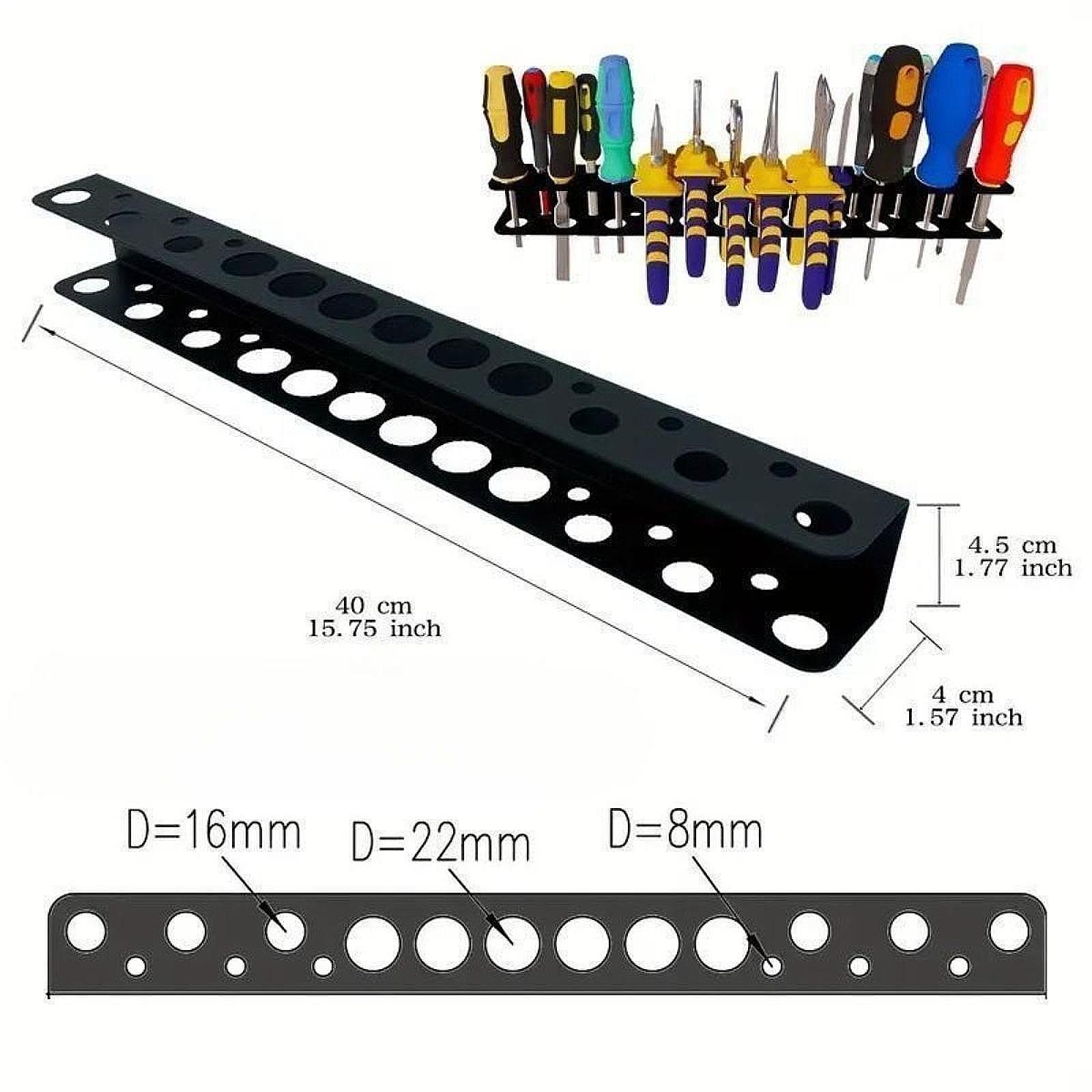 Workshop Tools On Wall - Wandgemonteerde schroevendraaierhouder Utility-plank Multifunctioneel ruimtebesparend zwevend