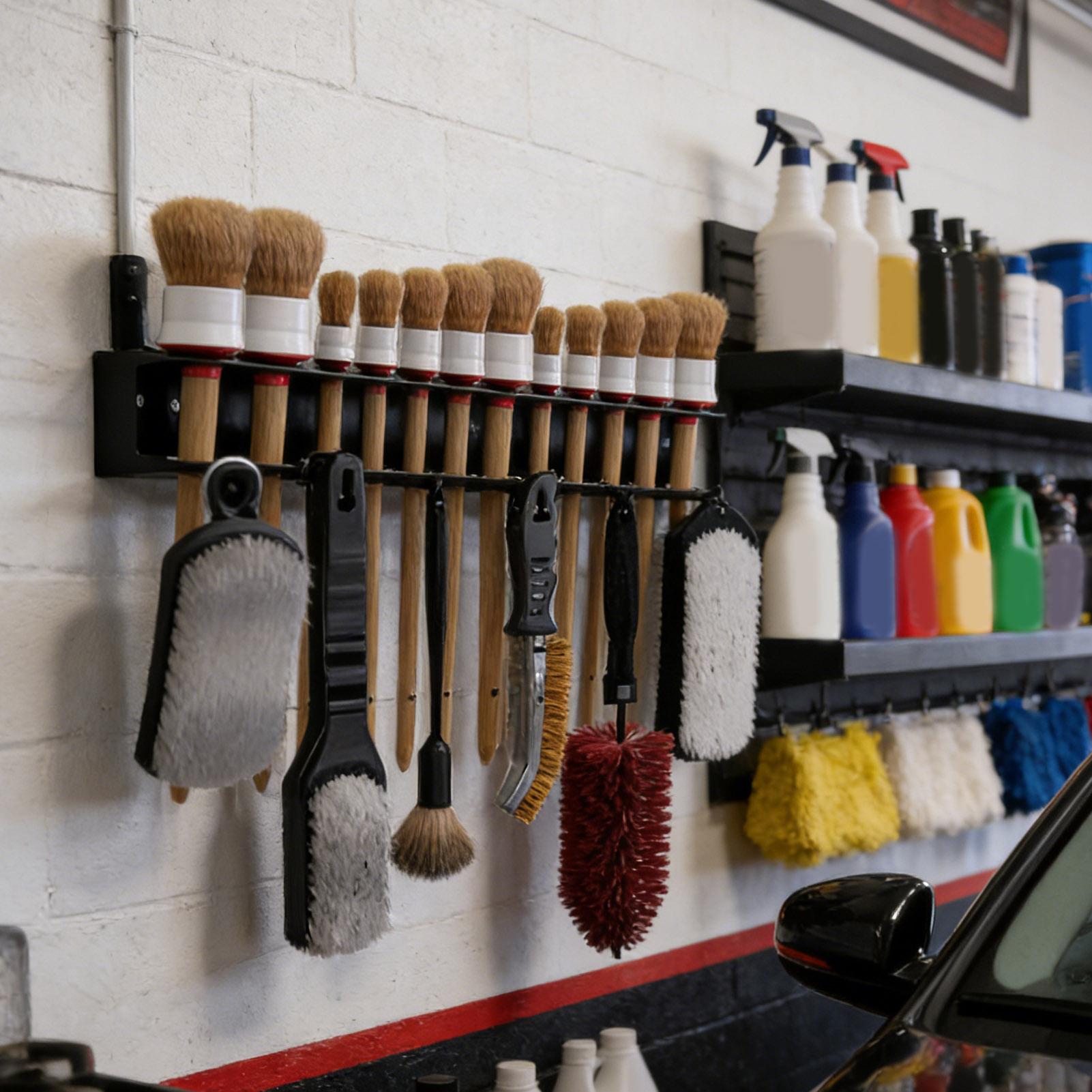 Workshop Tools On Wall - Detailborstelhouder van staal, wandmontage, borstelhouder voor