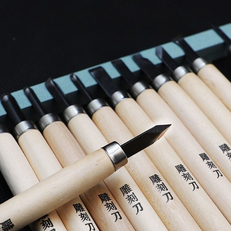Chisel Set Wood - Snijmesset Houten blok rubberen stempel Beginner
