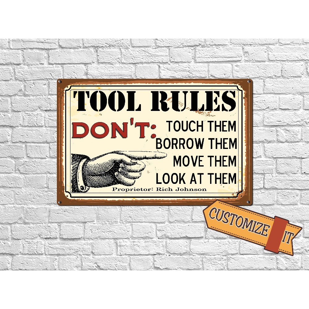 Tools Name In Workshop - 1 stuk aanpasbare metalen plaat met
