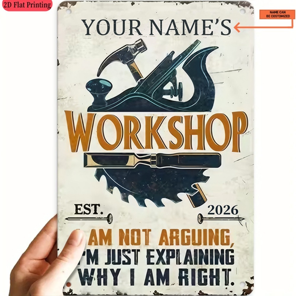 [2D plat] 1 stuk metalen bord  - Tools Name In Workshop recensie en prijs