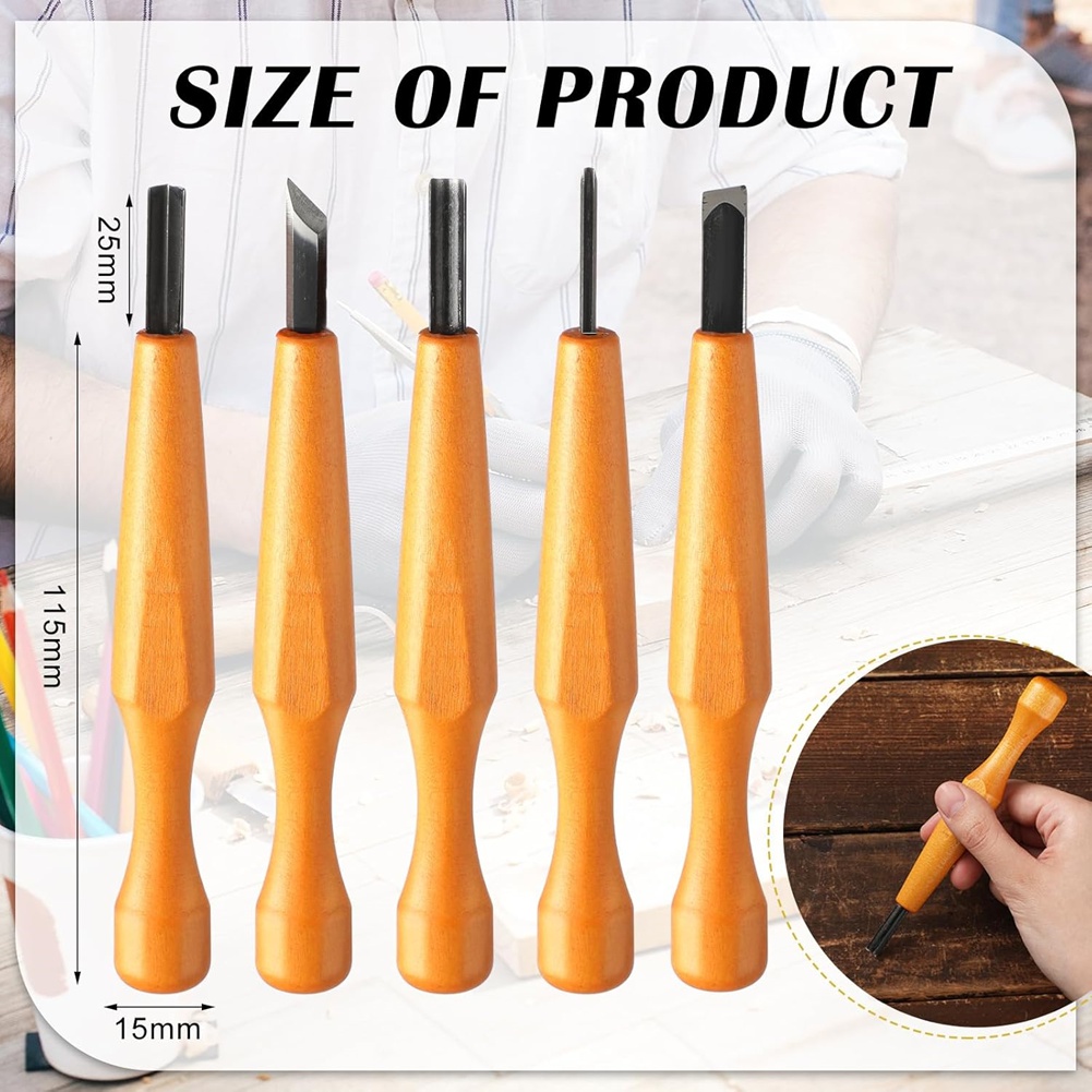 5-delige linocut snijgereedsch - Chisel Set Wood recensie en prijs